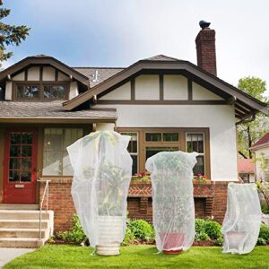 6 Packs 2 Size Insect Netting Bag, Garden Bird Barrier Mesh Covers Bags with Drawstring, Bug Netting Plant Protection Covers Bags for Blueberry Tomato Vegetable Form Cicadas Bird Squirrels Eating