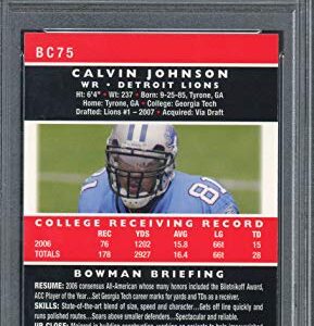 Calvin Johnson 2007 Bowman Chrome Football Rookie Card RC #BC75 Graded PSA 9 MINT