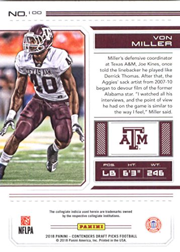 2018 Panini Contenders Draft Picks Season Ticket #100 Von Miller NFL Football Card NM-MT