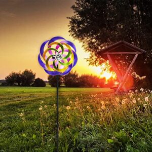 Fawgold 57 Inch Solar Wind Spinners with Metal Garden Stake, Outdoor Wind Catcher with Solar Powered Glass Ball for Yard Patio Lawn Garden Decorations