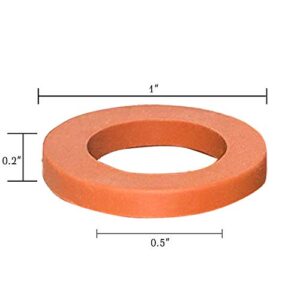 Hourleey Garden Hose Washer Rubber, Heavy Duty Red Rubber Washer Fit All Standard 3/4 Inch Garden Hose Fittings, 50 Packs