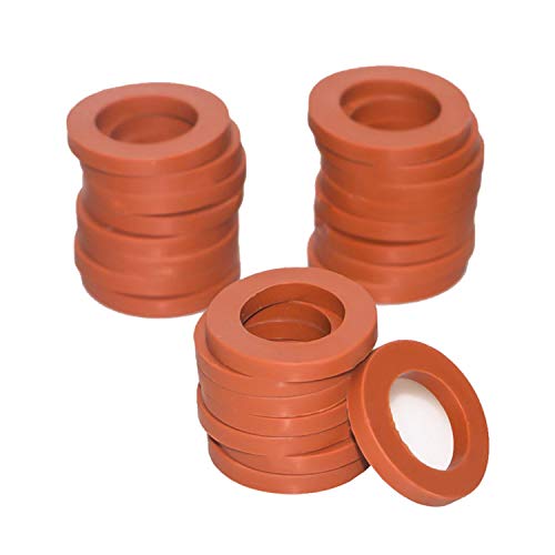 Hourleey Garden Hose Washer Rubber, Heavy Duty Red Rubber Washer Fit All Standard 3/4 Inch Garden Hose Fittings, 50 Packs
