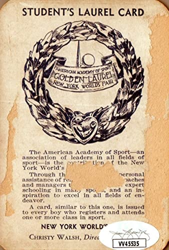 Schoolboy Rowe Signed 1939 NY World's Fair Card with JSA COA