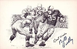 bill dudley football hof signed postcard with jsa coa