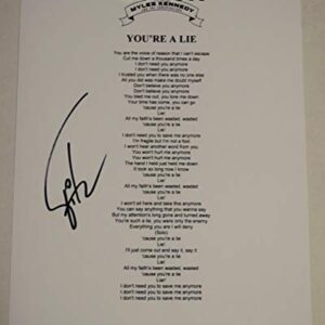 Brent Fitz Signed Autograph Slash & The Conspirators You're A Lie Lyric Sheet