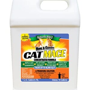 Nature's MACE Cat Repellent 1 Gal Concentrate/Treats 48,000 Sq. Ft. / Keep Cat Out of Your Lawn and Garden/Train Your Cat to Stay Out of Bushes/Safe to use Around Children & Plants