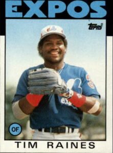 1986 topps baseball card #280 tim raines