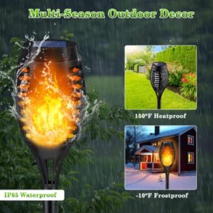 LNRYY Outside Solar Lights, 12Pack LED Torch Lights for Garden Decor, Solar Powered Outdoor Lights for Patio, Luces Solares para Exteriores, Outdoor Decorations for Patio Yard Porch Outdoor Lighting