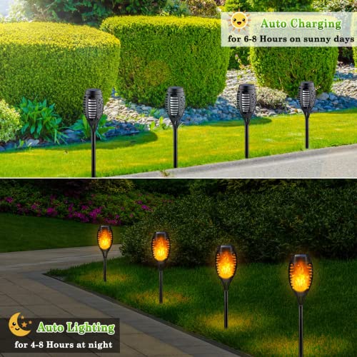 LNRYY Outside Solar Lights, 12Pack LED Torch Lights for Garden Decor, Solar Powered Outdoor Lights for Patio, Luces Solares para Exteriores, Outdoor Decorations for Patio Yard Porch Outdoor Lighting