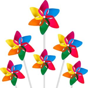 plastic rainbow pinwheel, party pinwheels diy lawn windmill set for teenagers toy garden party lawn decor (36 pieces, multicolor b)