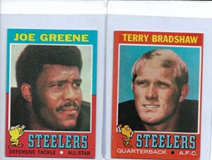 1971 topps football complete 263 card set ex to nrmt with terry bradshaw, mean joe greene rookies