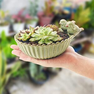 Small Bird Flower Pots Succulent Planters Special Design Fun Garden Animal Ceramic Pots with Hole for Home Office Desktop Decoration