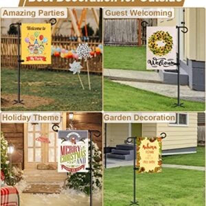 Whoonba 51 Inch Tall Garden Flag Stand Holder with 5 Prong Base, Yard Flag Pole Holder for 12x18 Outdoor Small Flag Decor with Two Spring Stoppers and a Tiger Clip, 1 Pack