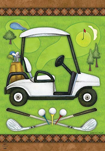 Briarwood Lane Golf Spring Garden Flag Cart Clubs Sports 12.5" x 18"