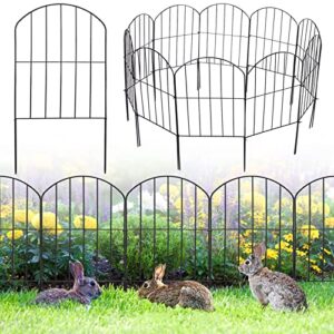 20 packs garden fence border, rust-proof decorative fences, 24in (h) x 21ft (l) small metal animal barriers garden edging, no dig fencing panels for outdoor yard patio landscape flower bed