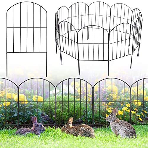 20 Packs Garden Fence Border, Rust-Proof Decorative Fences, 24in (H) x 21ft (L) Small Metal Animal Barriers Garden Edging, No Dig Fencing Panels for Outdoor Yard Patio Landscape Flower Bed