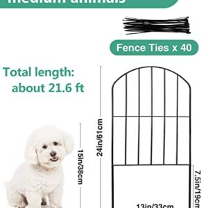 20 Packs Garden Fence Border, Rust-Proof Decorative Fences, 24in (H) x 21ft (L) Small Metal Animal Barriers Garden Edging, No Dig Fencing Panels for Outdoor Yard Patio Landscape Flower Bed