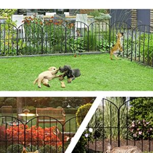 20 Packs Garden Fence Border, Rust-Proof Decorative Fences, 24in (H) x 21ft (L) Small Metal Animal Barriers Garden Edging, No Dig Fencing Panels for Outdoor Yard Patio Landscape Flower Bed