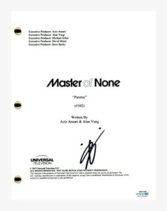 aziz ansari signed autographed master of none ep2 script screenplay acoa coa