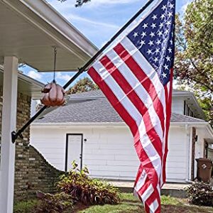 Flag Poles for Outside House - Black 6FT Tangle Flagpole Kit for American Flag - 3x5/4x6 Flags Heavy Garden flagpole-Professional Metal Flag Pole for House truck Garden Yard Residential or Commercial