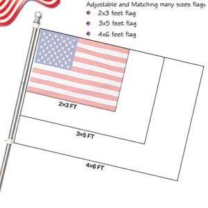 Flag Poles for Outside House - Black 6FT Tangle Flagpole Kit for American Flag - 3x5/4x6 Flags Heavy Garden flagpole-Professional Metal Flag Pole for House truck Garden Yard Residential or Commercial