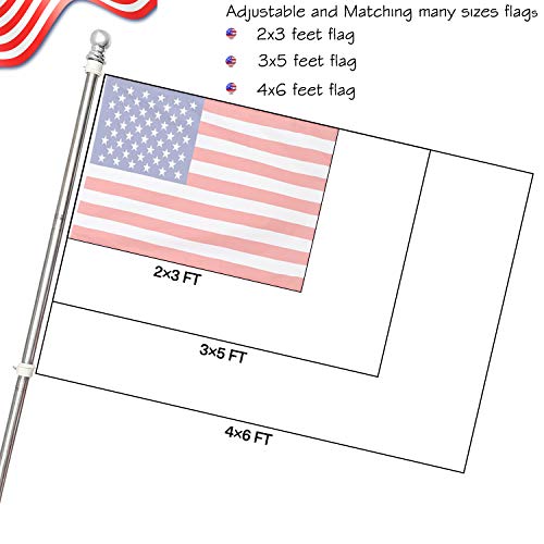 Flag Poles for Outside House - Black 6FT Tangle Flagpole Kit for American Flag - 3x5/4x6 Flags Heavy Garden flagpole-Professional Metal Flag Pole for House truck Garden Yard Residential or Commercial