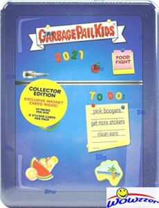2021 topps garbage pail kids food fight hobby collector edition factory sealed box with 192 cards with one hit & (2) exclusive magnetic cards! look for autos, sketch cards, parallels & more! wowzzer!