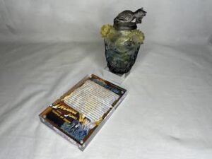 indiana jones temple of doom, nurhachi urn, resin, real prop replica, display plaque, item stand, signed, numbered, limited edition