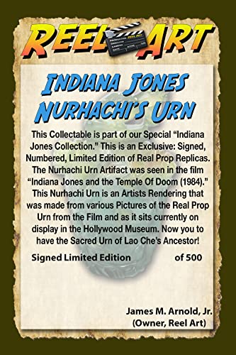 Indiana Jones Temple of Doom, Nurhachi Urn, Resin, Real Prop Replica, Display Plaque, Item Stand, Signed, Numbered, Limited Edition