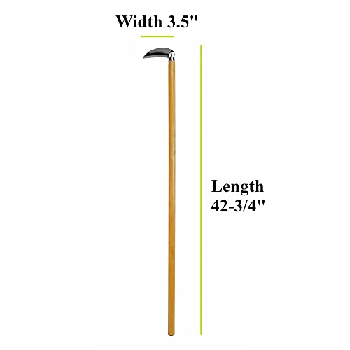 Garden Hoe Long Handle 42-3/4" Heavy Duty Japanese Stainless Steel, Made in JAPAN, Weeding Sickle Tool, Stand Up Weeder Hand Tool