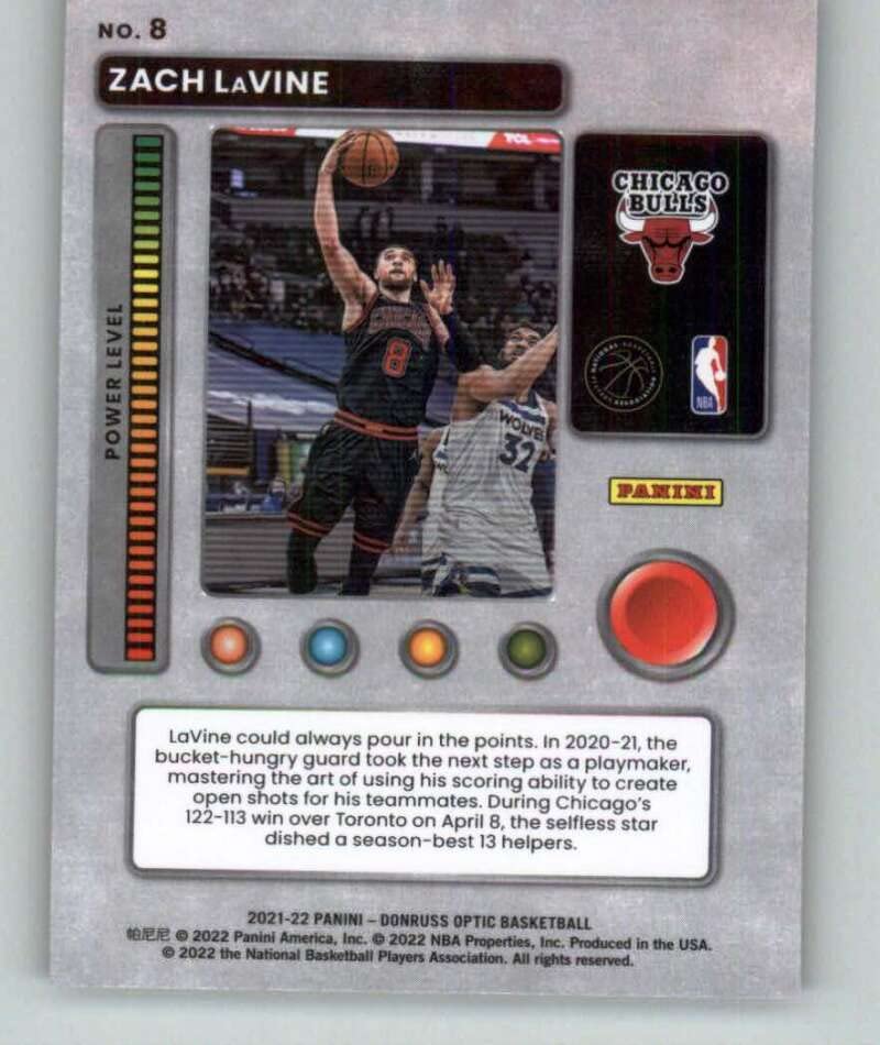 2021-22 Donruss Optic T-Minus 3-2-1#8 Zach LaVine Chicago Bulls NBA Basketball Trading Card