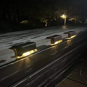 Codian 16 Pack Solar Deck Lights, Solar Deck LED Lights for Outdoor, Waterproof Solar LED Lights for Deck, Step, Railing, Wall, Patio, Garden, Stair, Yard and Driveway Path (Warm White)