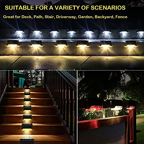 Codian 16 Pack Solar Deck Lights, Solar Deck LED Lights for Outdoor, Waterproof Solar LED Lights for Deck, Step, Railing, Wall, Patio, Garden, Stair, Yard and Driveway Path (Warm White)