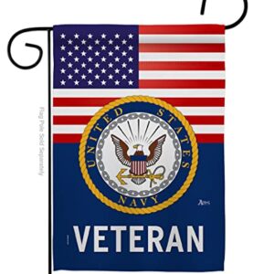 US Navy Veteran Garden Flag - Armed Forces USN Seabee United State American Military Retire - House Decoration Banner Small Yard Gift Double-Sided Made In USA 13 X 18.5