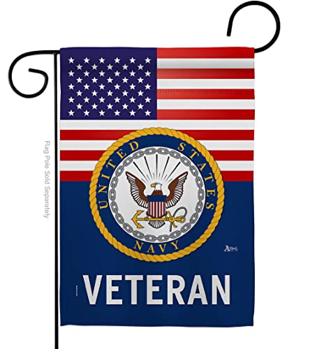 US Navy Veteran Garden Flag - Armed Forces USN Seabee United State American Military Retire - House Decoration Banner Small Yard Gift Double-Sided Made In USA 13 X 18.5