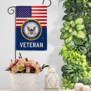 US Navy Veteran Garden Flag - Armed Forces USN Seabee United State American Military Retire - House Decoration Banner Small Yard Gift Double-Sided Made In USA 13 X 18.5