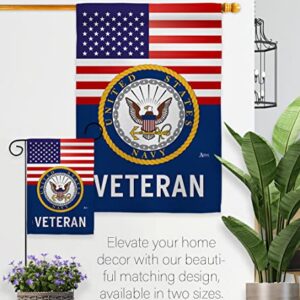 US Navy Veteran Garden Flag - Armed Forces USN Seabee United State American Military Retire - House Decoration Banner Small Yard Gift Double-Sided Made In USA 13 X 18.5