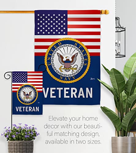 US Navy Veteran Garden Flag - Armed Forces USN Seabee United State American Military Retire - House Decoration Banner Small Yard Gift Double-Sided Made In USA 13 X 18.5