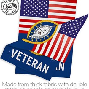 US Navy Veteran Garden Flag - Armed Forces USN Seabee United State American Military Retire - House Decoration Banner Small Yard Gift Double-Sided Made In USA 13 X 18.5