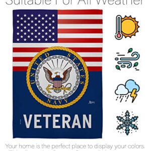 US Navy Veteran Garden Flag - Armed Forces USN Seabee United State American Military Retire - House Decoration Banner Small Yard Gift Double-Sided Made In USA 13 X 18.5