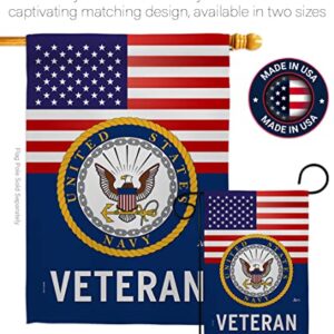 US Navy Veteran Garden Flag - Armed Forces USN Seabee United State American Military Retire - House Decoration Banner Small Yard Gift Double-Sided Made In USA 13 X 18.5