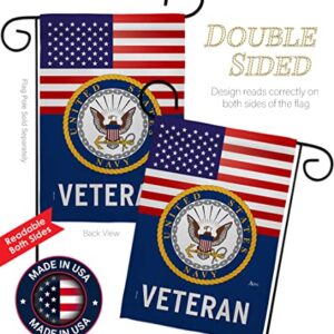 US Navy Veteran Garden Flag - Armed Forces USN Seabee United State American Military Retire - House Decoration Banner Small Yard Gift Double-Sided Made In USA 13 X 18.5