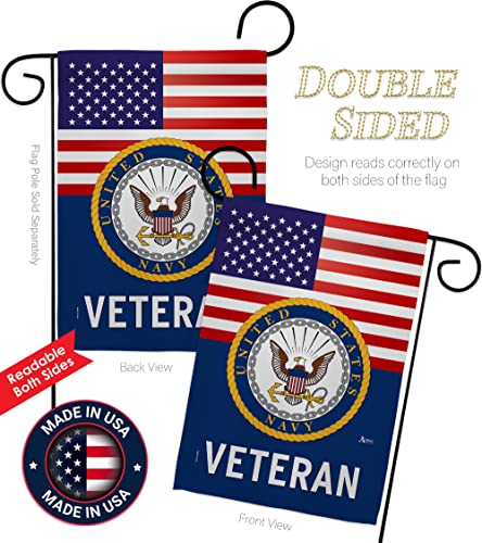 US Navy Veteran Garden Flag - Armed Forces USN Seabee United State American Military Retire - House Decoration Banner Small Yard Gift Double-Sided Made In USA 13 X 18.5