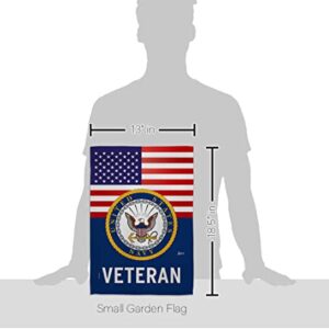 US Navy Veteran Garden Flag - Armed Forces USN Seabee United State American Military Retire - House Decoration Banner Small Yard Gift Double-Sided Made In USA 13 X 18.5