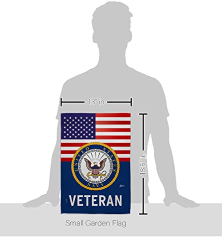 US Navy Veteran Garden Flag - Armed Forces USN Seabee United State American Military Retire - House Decoration Banner Small Yard Gift Double-Sided Made In USA 13 X 18.5