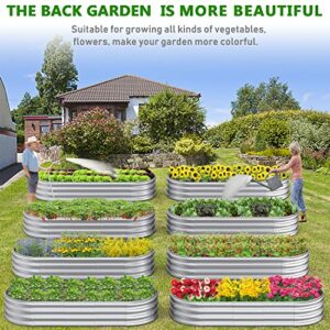 Mostmahes 6x2.3x1ft Galvanized Raised Garden Bed for Flowers, Outdoor Raised Planter Box, Backyard Metal Raised Garden Bed for Plant