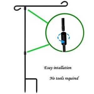 Garden Flag Stand-Holder-Pole with Flag Stopper and Clip Waterproof Powder-Coated Paint for House Flags,Decorative Flags,Yard Flags,Seasonal Flags