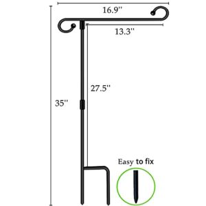 Garden Flag Stand-Holder-Pole with Flag Stopper and Clip Waterproof Powder-Coated Paint for House Flags,Decorative Flags,Yard Flags,Seasonal Flags