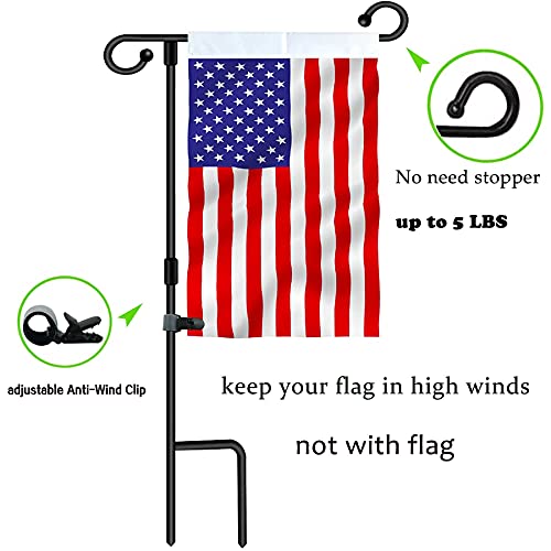 Garden Flag Stand-Holder-Pole with Flag Stopper and Clip Waterproof Powder-Coated Paint for House Flags,Decorative Flags,Yard Flags,Seasonal Flags