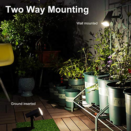 Solar Spot Lights Outdoor, Consciot 12 LEDs IP67 Waterproof Dusk-to-Dawn Solar Landscape Spotlights, Auto On/Off, 2-in-1 Adjustable Solar Powered Wall Lights for Garden Yard, 6 Pack (3000K Warm White)